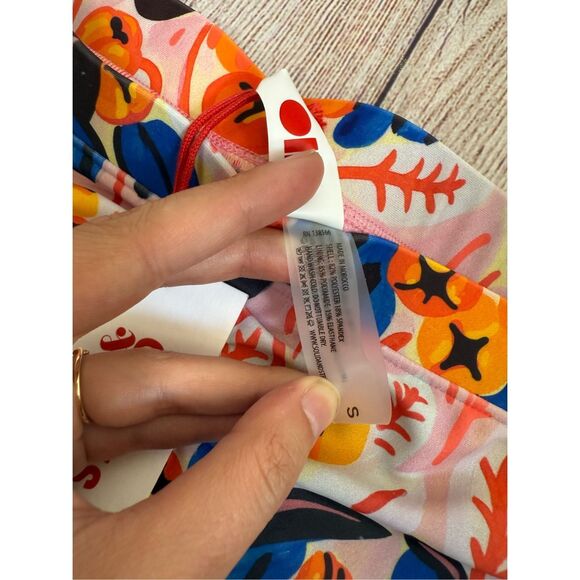 Anthro Solid and Striped The Cora Bottom in Orange Tree Print Size S - Picture 5 of 10